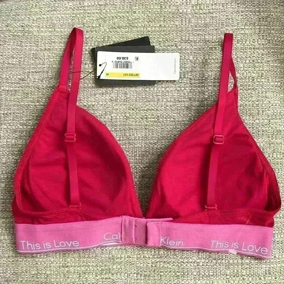 Calvin Klein Women's This is Love Lightly Lined Triangle Bra, Size M - Picture 4 of 5